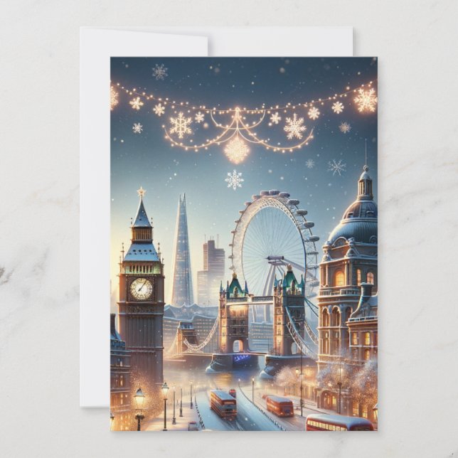 Cartes Pour Fêtes Annuelles Splendeur festive de Londres - Hiver élégant (Devant)