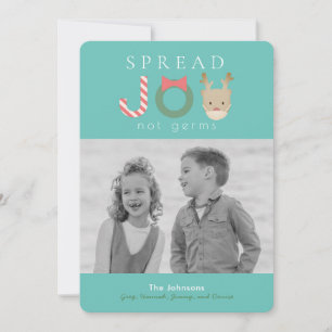 Cartes Pour Fêtes Annuelles Spread JOY Reindeer Mask Blue Christmas