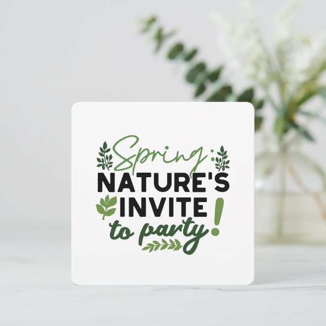 Cartes Pour Fêtes Annuelles Spring Fling Party - Appel de la fête de la nature (Debout devant)