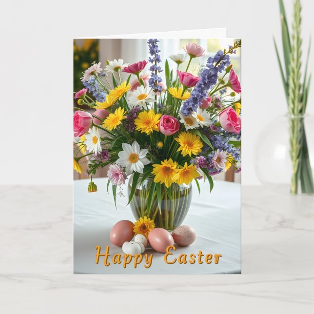 Cartes Pour Fêtes Annuelles Spring Flowers Easter Card (Devant)