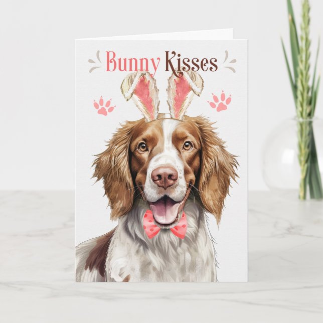 Cartes Pour Fêtes Annuelles Springer Spaniel Chien Bunny Oreilles pour Pâques (Devant)