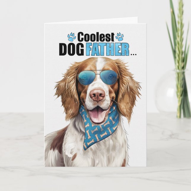 Cartes Pour Fêtes Annuelles Springer Spaniel Chien Coolest Papa Fête des pères (Devant)
