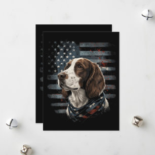 Cartes Pour Fêtes Annuelles Springer Spaniel Chien Drapeau Américain