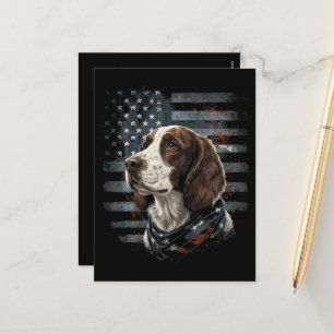 Cartes Pour Fêtes Annuelles Springer Spaniel Chien Drapeau Américain