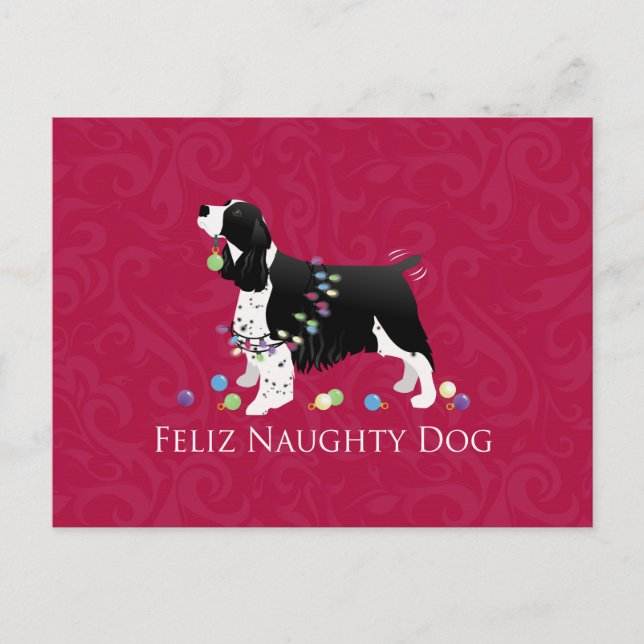 Cartes Pour Fêtes Annuelles Springer Spaniel Design de Noël (Devant)