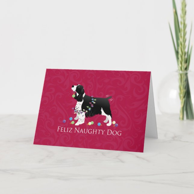 Cartes Pour Fêtes Annuelles Springer Spaniel Design de Noël (Devant)