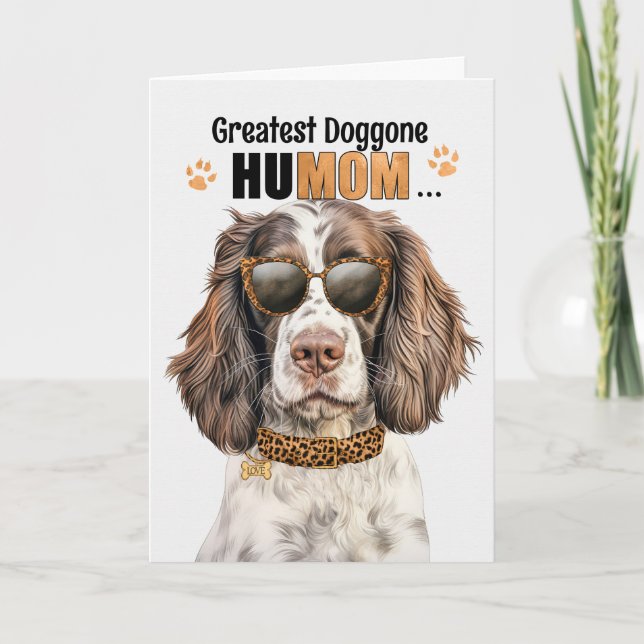 Cartes Pour Fêtes Annuelles Springer Spaniel Dog Greatest HuMOM Mother's Day (Devant)
