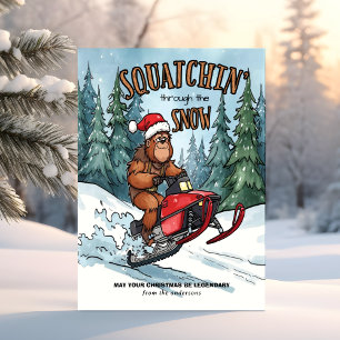 Cartes Pour Fêtes Annuelles Squatchin' à travers Noël Bigfoot