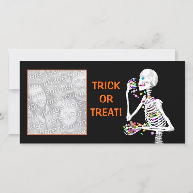 Cartes Pour Fêtes Annuelles Squelette d'Halloween (Devant)
