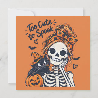 Cartes Pour Fêtes Annuelles Squelette d'Halloween Fille Trop Mignonne Pour Eff