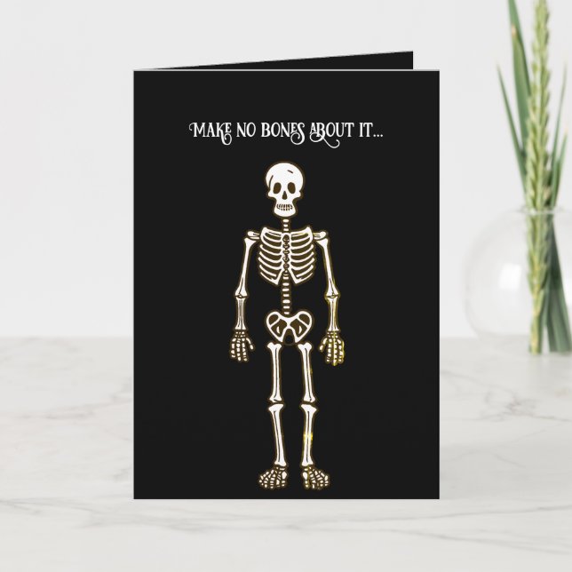 Cartes Pour Fêtes Annuelles Squelette d'Halloween idiot (Devant)