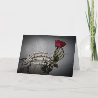Cartes Pour Fêtes Annuelles Squelette gothique de Saint-Valentin tenant un