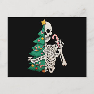 Cartes Pour Fêtes Annuelles Squelette un peu joyeux un peu effrayant d'arbre d