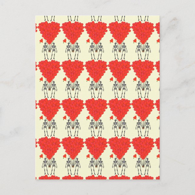 Cartes Pour Fêtes Annuelles Squelettes amusants et coeur amour Valentines (Devant)