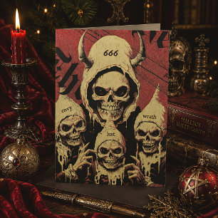 Cartes Pour Fêtes Annuelles Squelettes occultes et Noël horreur gothique diabo