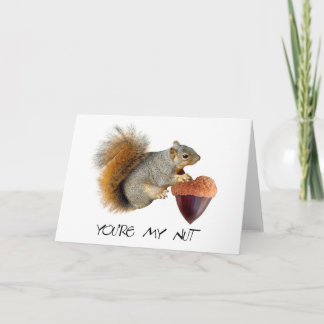 Cartes Pour Fêtes Annuelles Squirrel Acorn Heart Nut Card