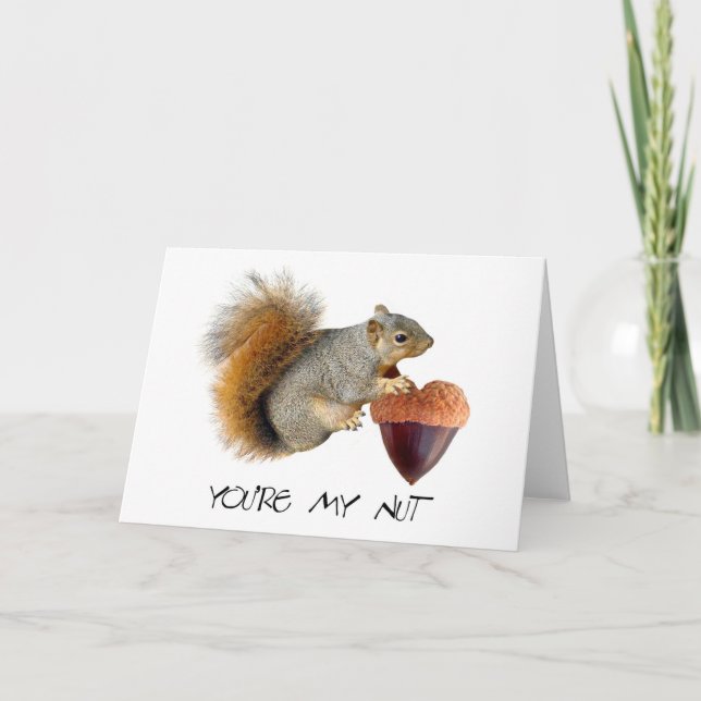 Cartes Pour Fêtes Annuelles Squirrel Acorn Heart Nut Card (Devant)