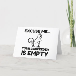 CARTES POUR FÊTES ANNUELLES SQUIRREL BIRDFEEDER VIDE