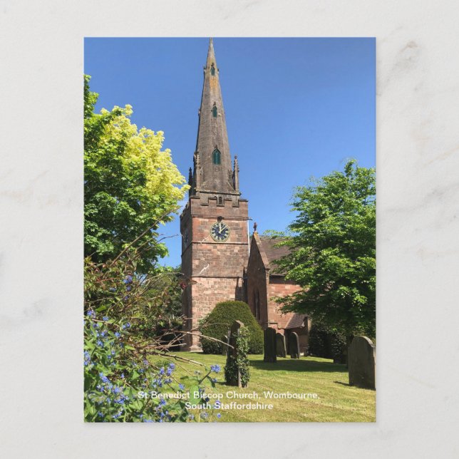 Cartes Pour Fêtes Annuelles St Benedict Biscop Church Wombourne Staffordshire (Devant)