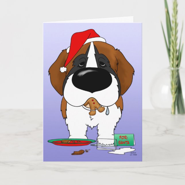 Cartes Pour Fêtes Annuelles St. Bernard Christmas (Devant)