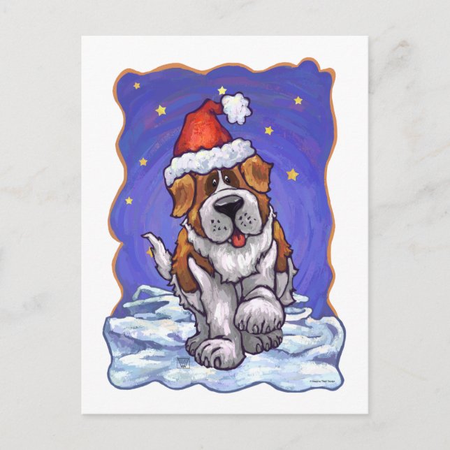 Cartes Pour Fêtes Annuelles St. Bernard Christmas (Devant)