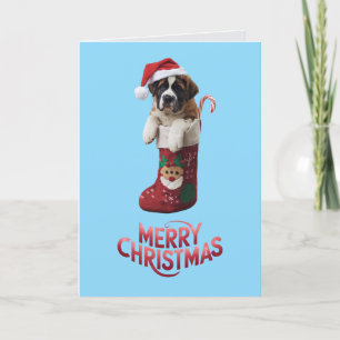 Cartes Pour Fêtes Annuelles St. Bernard Christmas Stocking