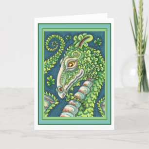 CARTES POUR FÊTES ANNUELLES ST. DRAGON SHAMROCK VERT DE PATRICK, IMAGINAIRE IR