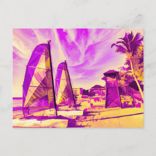 Cartes Pour Fêtes Annuelles St Lucia Beach Pop Art