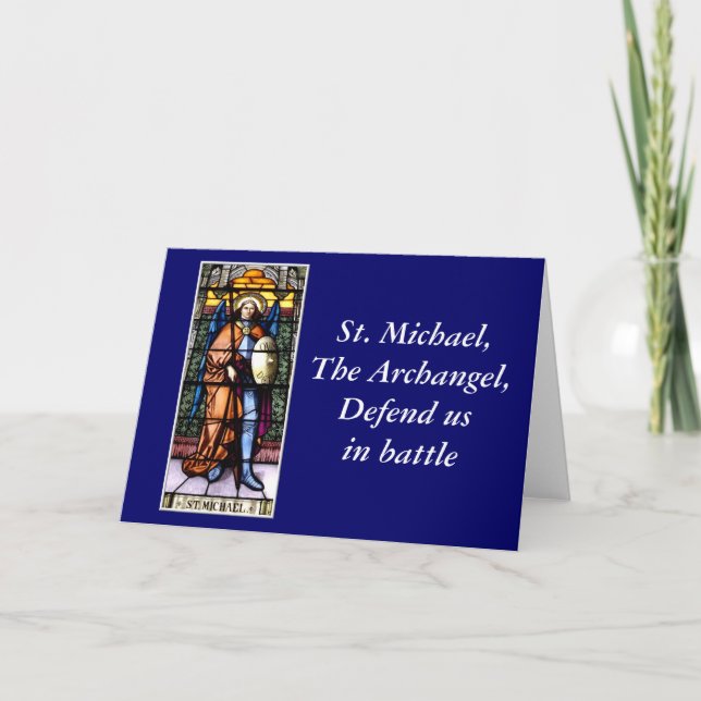 Cartes Pour Fêtes Annuelles St. Michael L'Archange Vitre Tiré (Devant)