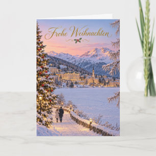 Cartes Pour Fêtes Annuelles St Moritz Hiver au lac Joyeux Noël