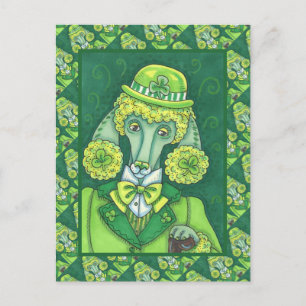 CARTES POUR FÊTES ANNUELLES ST. PADDY'S GREEN FRANÇAIS POODLE IRLANDAIS, CHIEN