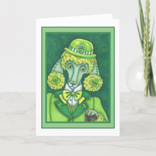CARTES POUR FÊTES ANNUELLES ST. PADDY'S GREEN FRANÇAIS POODLE IRLANDAIS, CHIEN