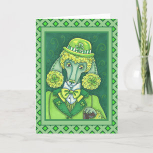 CARTES POUR FÊTES ANNUELLES ST. PADDY'S GREEN FRANÇAIS POODLE IRLANDAIS, CHIEN