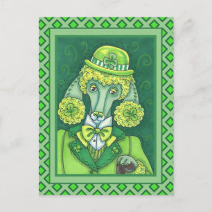CARTES POUR FÊTES ANNUELLES ST. PADDY'S GREEN FRANÇAIS POODLE IRLANDAIS, CHIEN