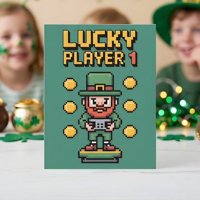 Cartes Pour Fêtes Annuelles St Patrick Days Lucky Gamer Player (Créateur téléchargé)
