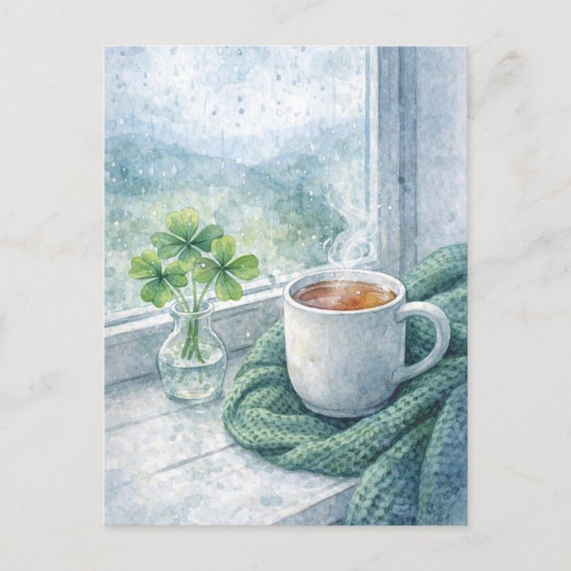 Cartes Pour Fêtes Annuelles St. Patrick’s Day Cozy Tea Postcard (Devant)