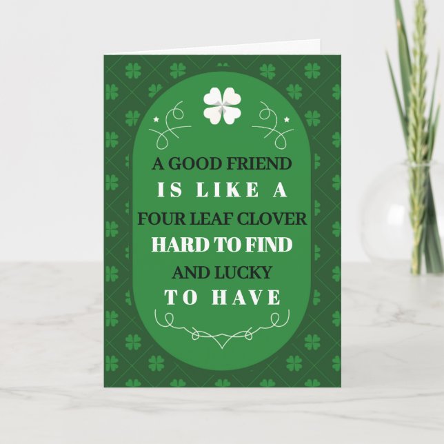 Cartes Pour Fêtes Annuelles St. Patrick’s Day Four Leaf Clover Friendship (Devant)