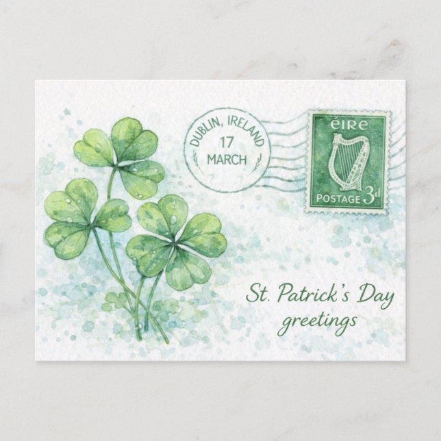 Cartes Pour Fêtes Annuelles St. Patrick’s Day Postcard from Dublin (Devant)