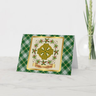 Cartes Pour Fêtes Annuelles St Patrick Tartan avec Croix celtique personnalisé