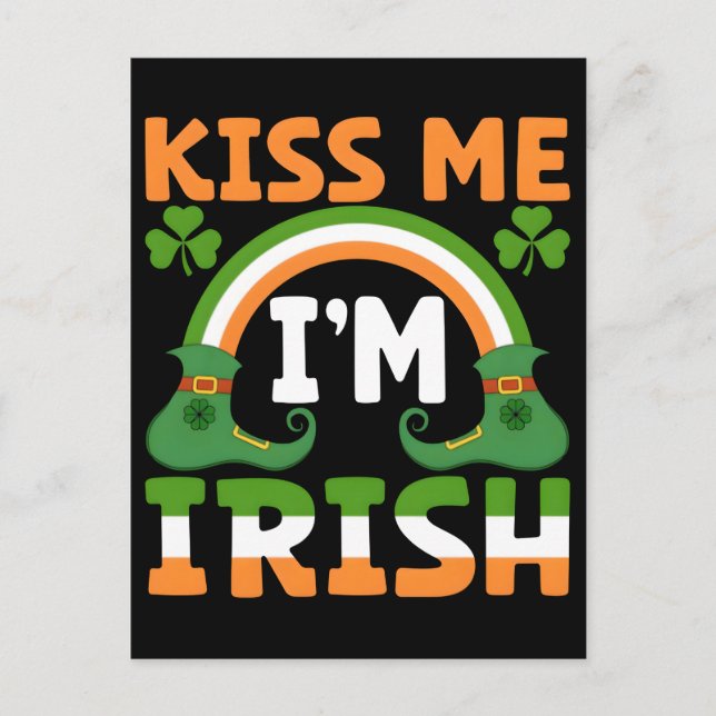 Cartes Pour Fêtes Annuelles St. Patricks Day 2026: Kiss Me I’m Irish, Emerald (Devant)