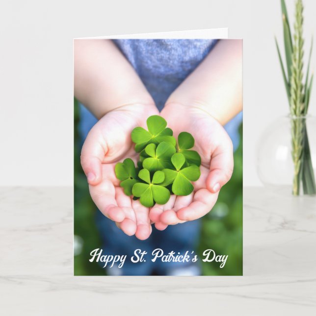 Cartes Pour Fêtes Annuelles St. Patrick's Day Four-Leaf Clovers (Devant)