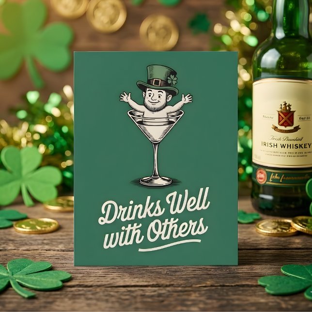 Cartes Pour Fêtes Annuelles St Patricks Day Funny Drinking Card (Créateur téléchargé)