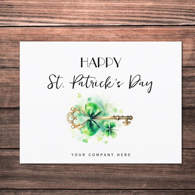 Cartes Pour Fêtes Annuelles St. Patrick's Day Gold Key Four Leaf Clover Realty (Créateur téléchargé)