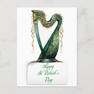 Cartes Pour Fêtes Annuelles ST patrick's Day Green Irish Harp