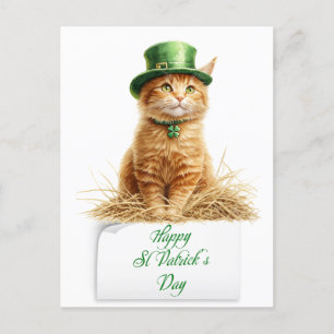 Cartes Pour Fêtes Annuelles St patrick's Day Irish Orange Cat