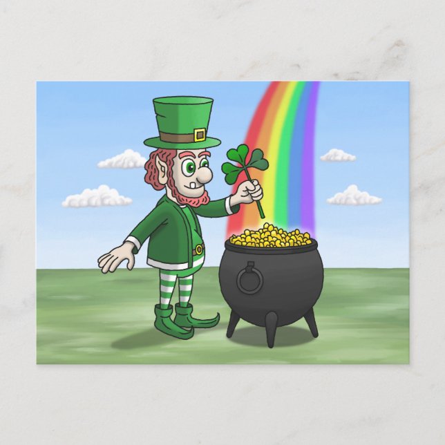 Cartes Pour Fêtes Annuelles St. Patricks Day Leprechaun (Devant)