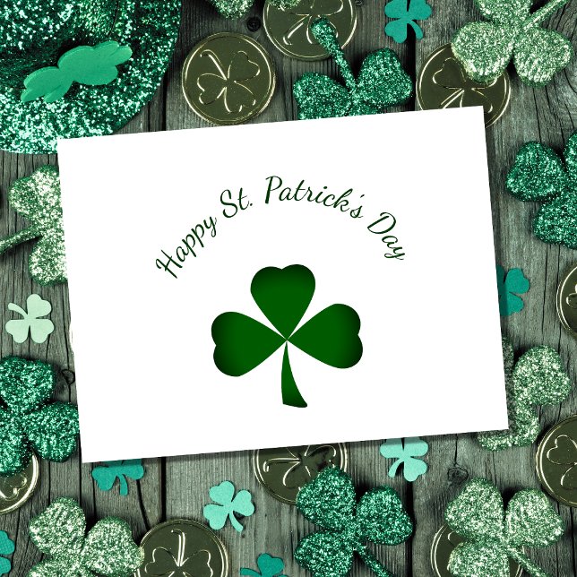 Cartes Pour Fêtes Annuelles St. Patrick's Day Mignonne Shamrock vert (Créateur téléchargé)