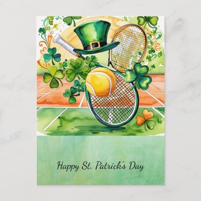 Cartes Pour Fêtes Annuelles St. Patrick's Day pour le joueur de tennis (Devant)