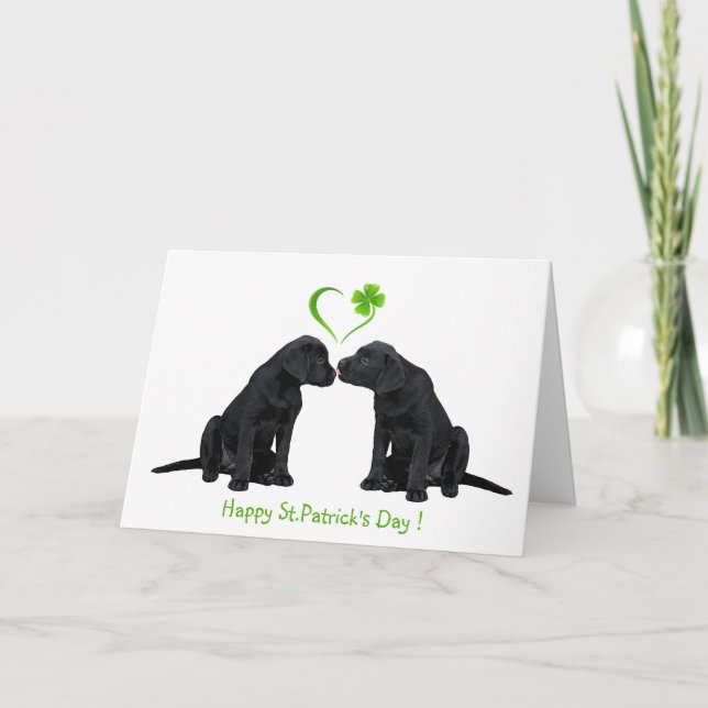 Cartes Pour Fêtes Annuelles St. Patrick's Labrador - Black Lab (Devant)