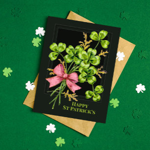 Cartes Pour Fêtes Annuelles St Patrick's Lucky Charm Shamrock Vintage mignon
